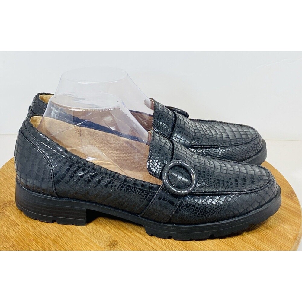 Lifestride Women's Lolly Slip On Loafer Black Croc Size 9.5M - Picture 2 of 6